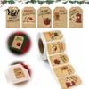 Christmas Gift Stickers 180PCS/Roll Label Stickers, Self-Adhesive Retro Paper Tags with Blank Box Marking Writing Area, Decorative Labels for Holiday