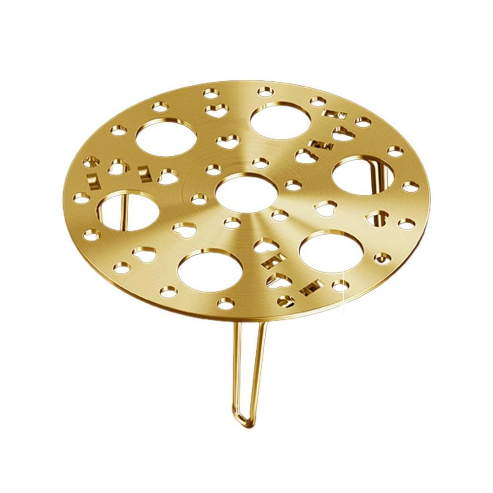 Thicken Egg Steamer Rack Stackable Stainless Steel Pot Holder Vegetable Steamer Basket  Seafood Gold 17cm
