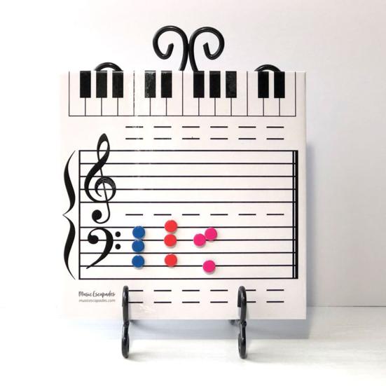 1 Set Music Staff Board Magnetic Erasable Paper Enjoyable Musical Instruction Whiteboard Toy for Kids