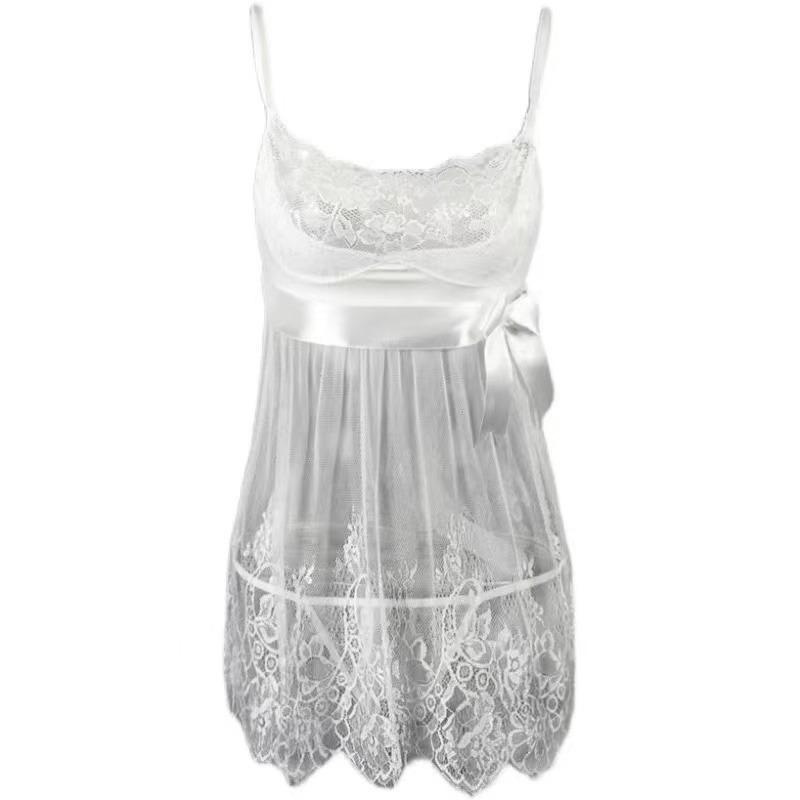 Rochie de mireasa alb din dantela rochie din crosetat Lenjerie de dormit Robe Lenjerie de corp