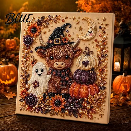 3D Faux Pearl Pumpkin Witch 2Pcs Halloween for Adults Art Craft Art Ghost Crow Painting
