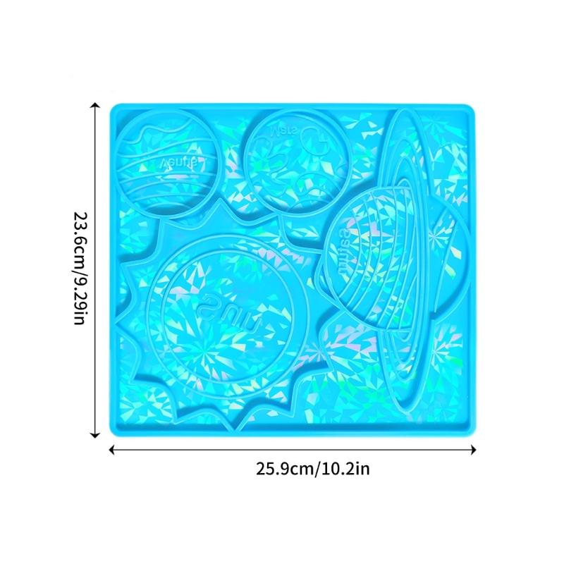 DIY Solar System Coaster Silicone Mould Holographic Epoxy Resin Mold DIY Ornaments Mold Handmade Crafts Tool Easy Clean