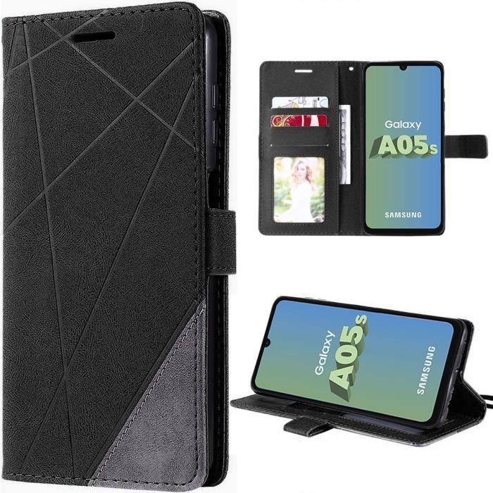 Coque de protection - BOOLING - Samsung Galaxy A05s - Antichoc - Effet Cuir - Poche à Carte