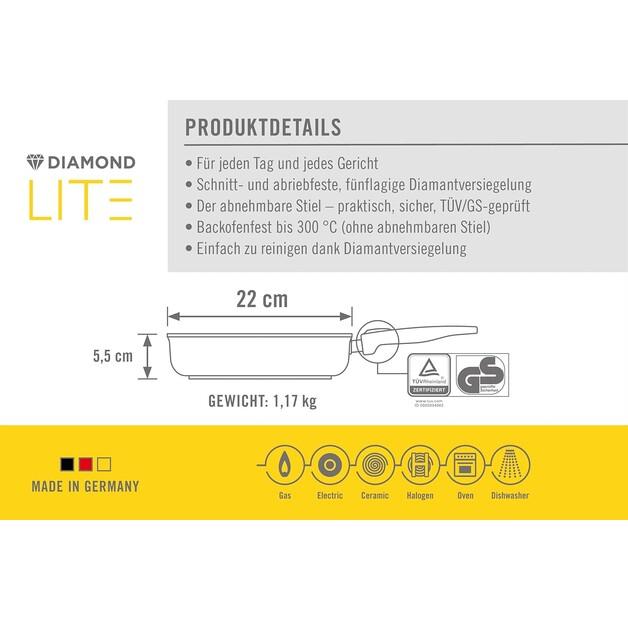 Сковорода Woll Diamond Lite квадратная индукционная 22x22 см (1622DPI)