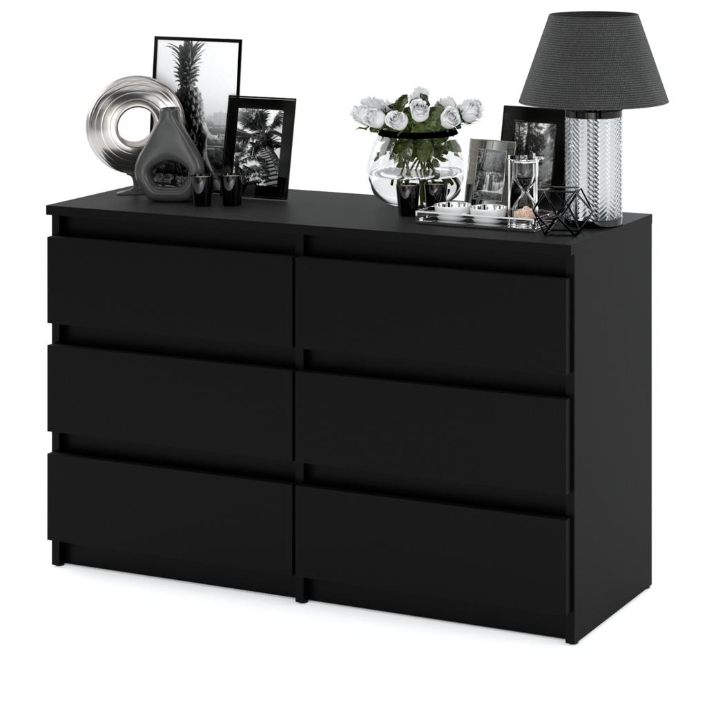 Black Chest of Drawers 100 CM TV Cabinet Sideboard Wardrobe Living Room Furniture