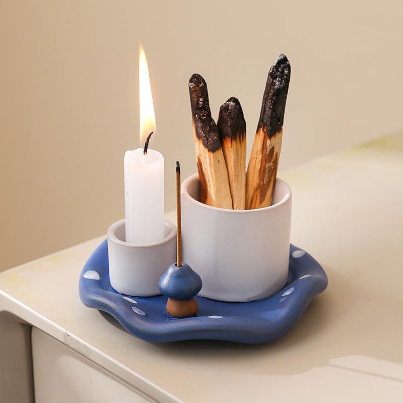 Ceramics Ambience Multipurpose Crafts Ornaments Candlestick Desktop Bookshelf Censer Bedroom Home Decoration