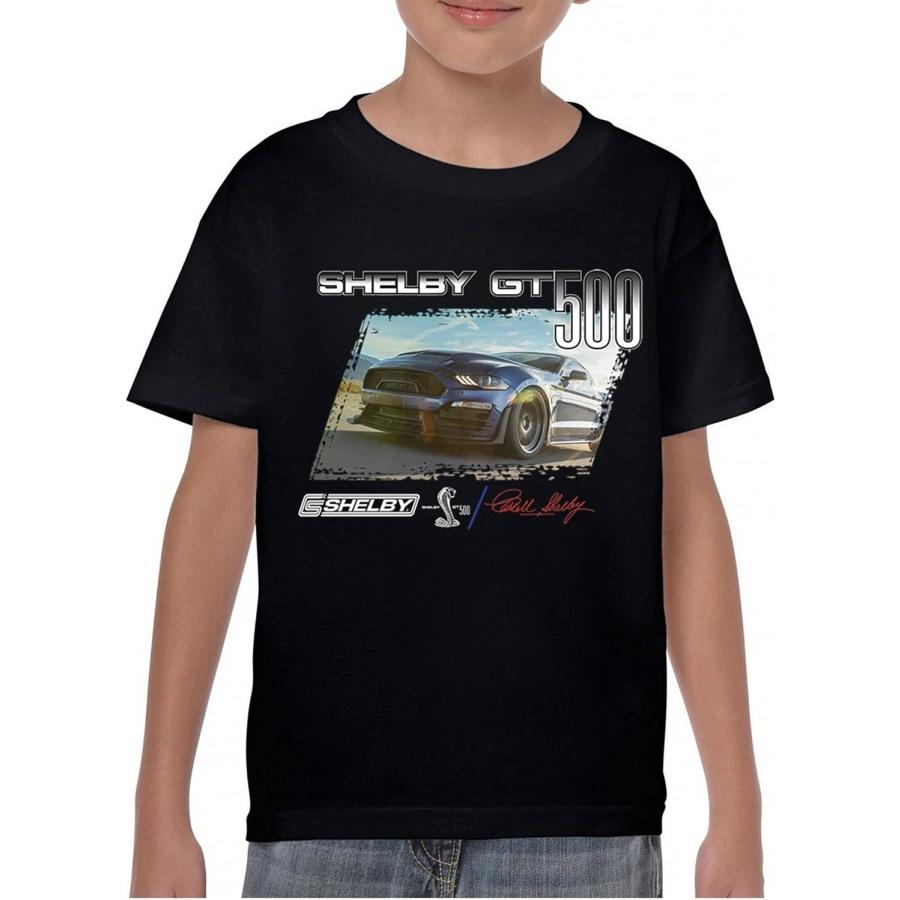

2022 Shelby GT500 Детская футболка Signature Mustang Racing Cobra GT 500 Muscle Car Performance Powered by Ford Дети S чёрный