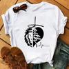 Print Faith Letter T Shirt FeUnisex Short Sleeve Crew Neck Tee Fashion Casual Sport Basic Clothes Summer Womens Graphic TShirts