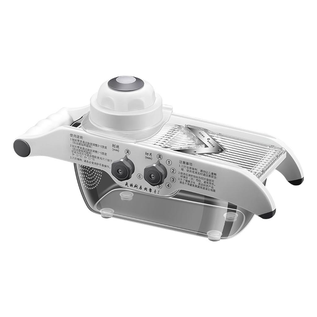 Multifunctional Lemon Slicer,Manual Fruit Potato Choppers with Adjustable Thickness and Storage Box