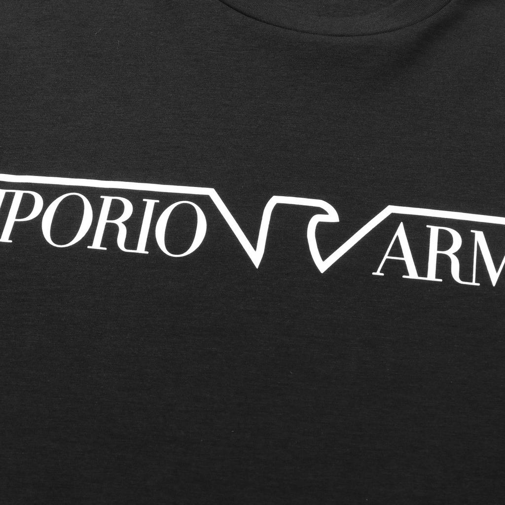 Emporio Armani FW24 Letter Print Crew Neck Long Sleeve Casual Sports Set Men sets Black 112033-4F516-00020