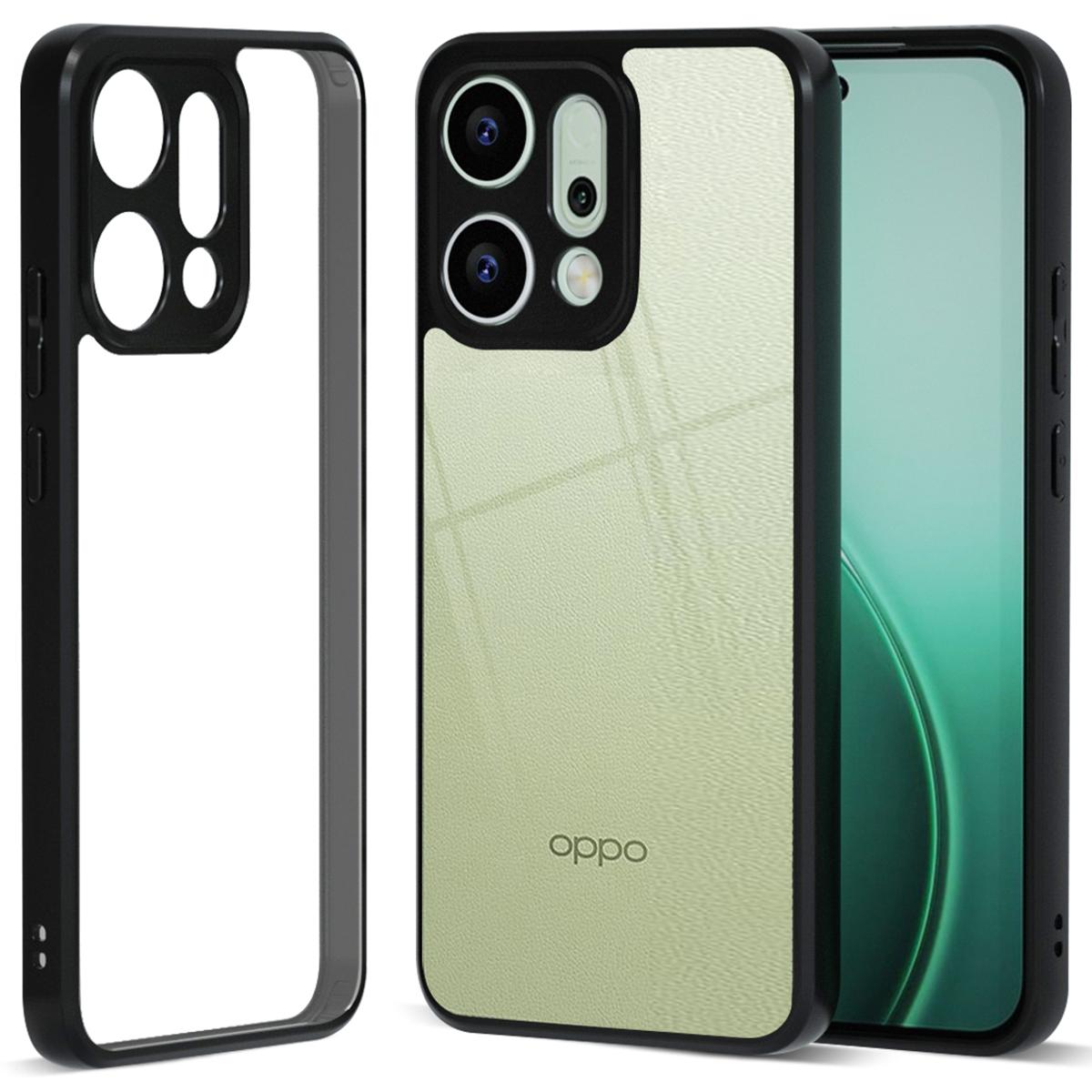 

IBMRS For Oppo Reno14 Pro 5G (Global) Case Soft TPU Frame Hard PC Back Anti-Fall Phone Cover Transparent Black