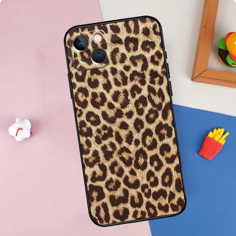iPhone15 Mini mobile phone case, tiger leopard print leopard mobile phone case, painted anti-drop for anti-drop.