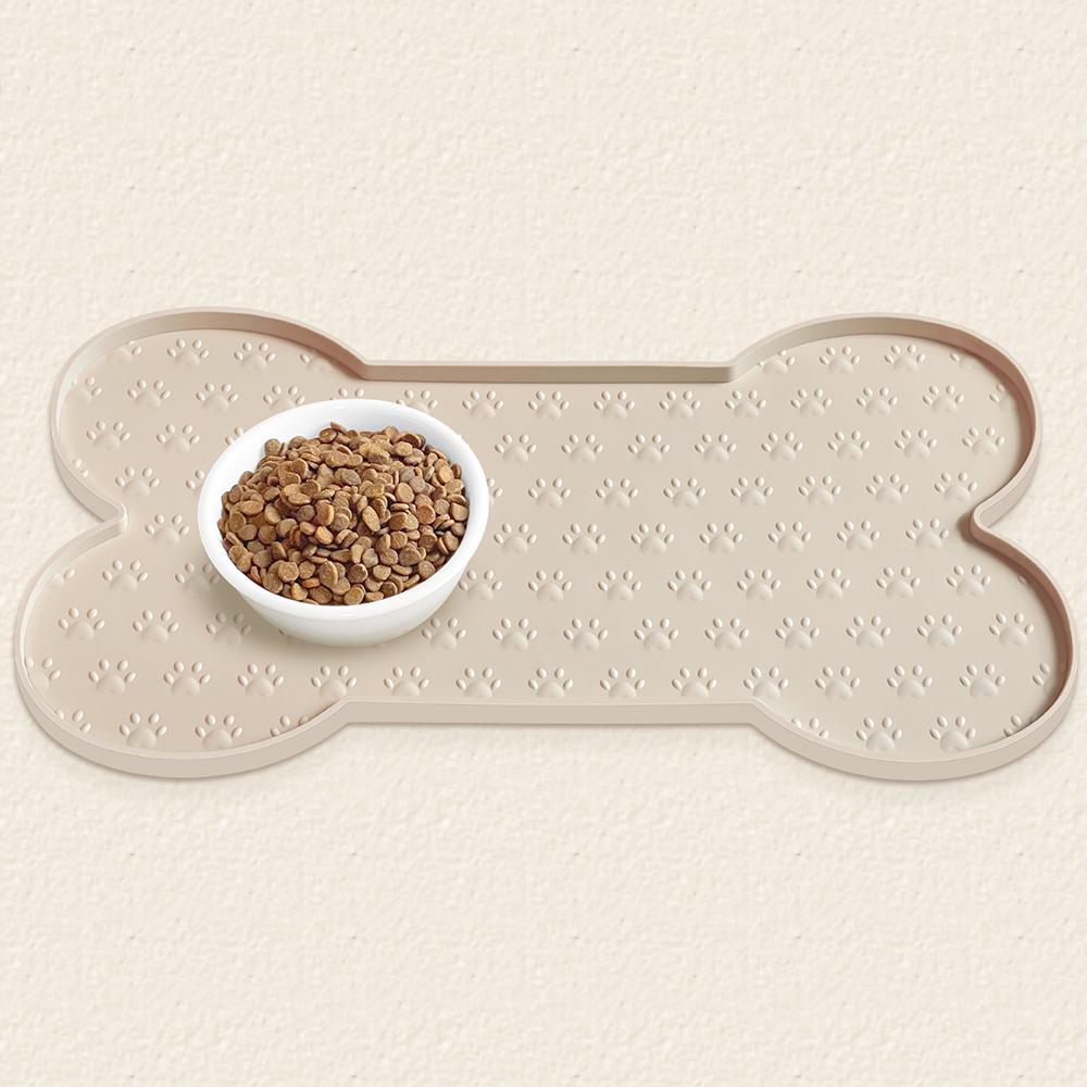 

Pet Feeding Mat Silicone Dog Food Mat Anti-Slip And Waterproof Dog Bowl MatThickened Dog And Cat Mat For Food And Water 49.4X25cm бежевый