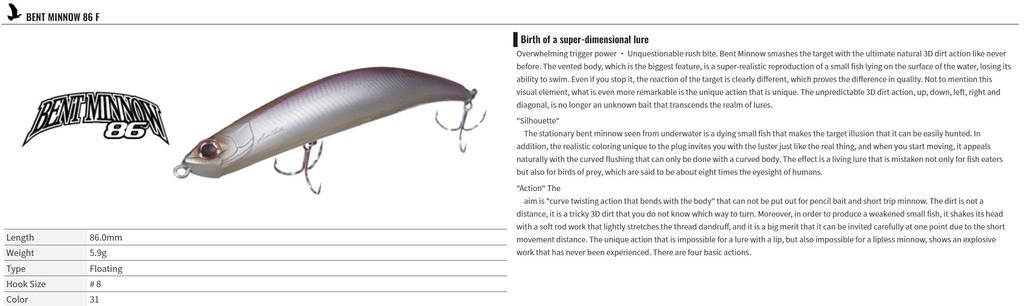 Promoção OSP Bent Minnow 86F Isca Minnow Flutuante TE-28 (5551)