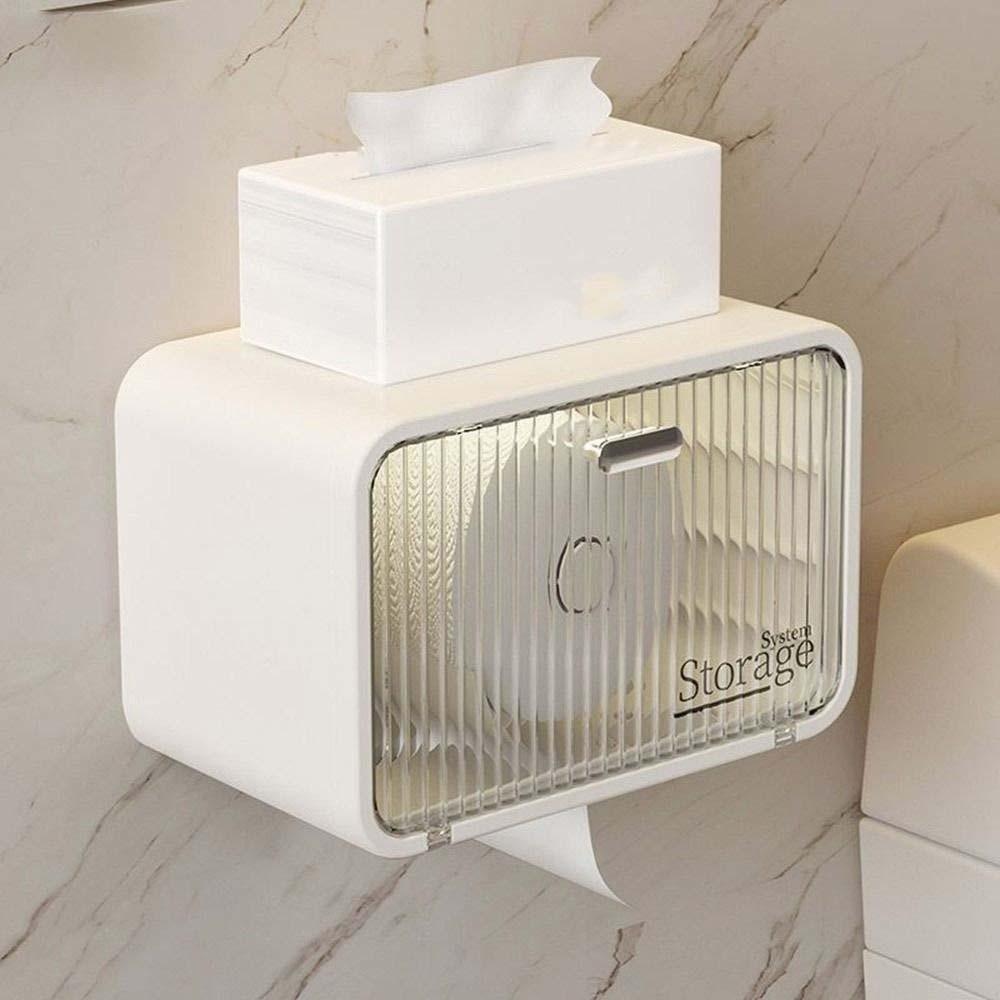 Large Capacity Transparent Storage Rack Wall Mounted Toilet Paper Organizer  Bedside Table
