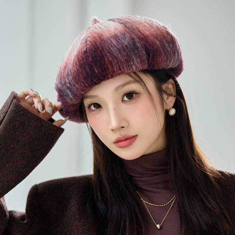 

Винтажный универсальный клетчатый берет осенне-зимняя шляпа женская высококлассная восьмиугольная шляпа теплая шляпа художника One Size