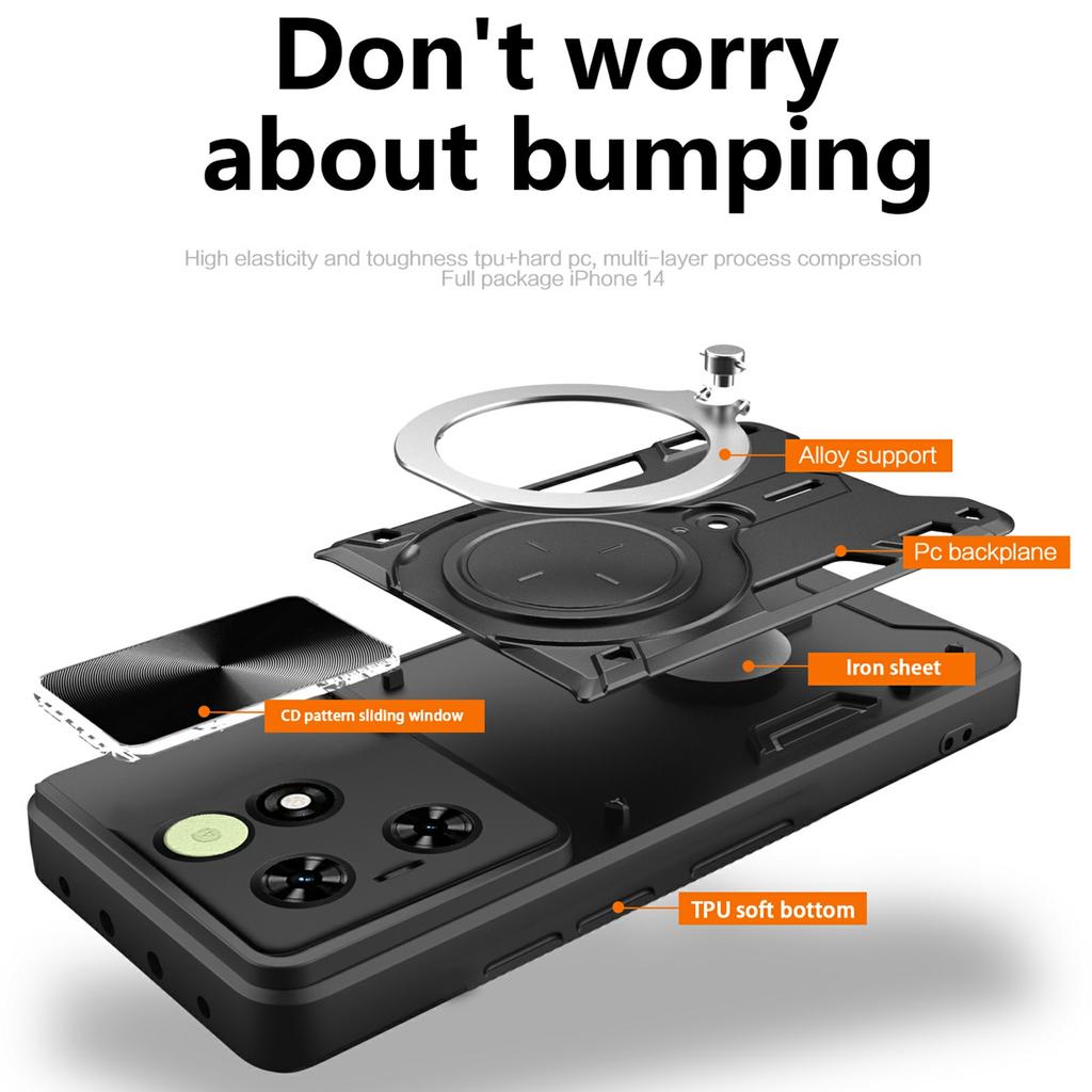 For TECNO Spark Go 2024 4G/Spark 20/Spark 20C/Pop 8 Case Kickstand Cover (With Flash Light Hole)