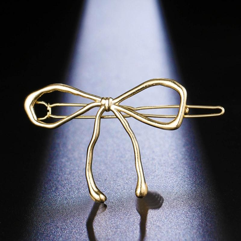 Elegant Bowknot Hairpin with a Twist Stylish Metal Hollow Barrettes Delicate Hair Accessories for Women Hair Decoration