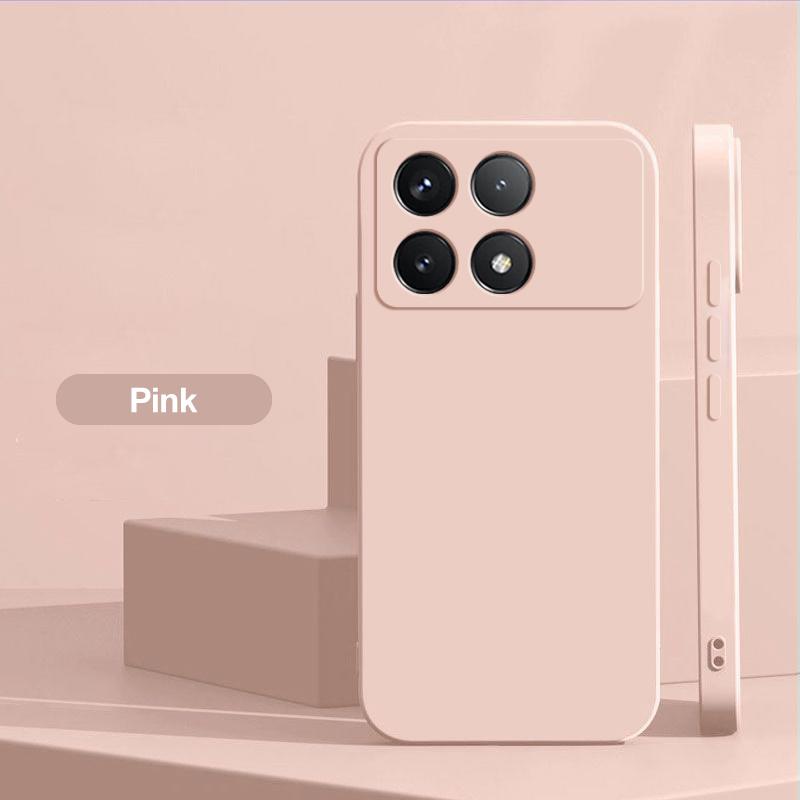 Für Poco X6 Pro Hülle Quadratische Flüssigsilikon Handyhülle Für Xiaomi Poco X6 Pro Poco X 6 Pro X6Pro Pocox6 Pro 5G Stoßfest Weiche Hülle