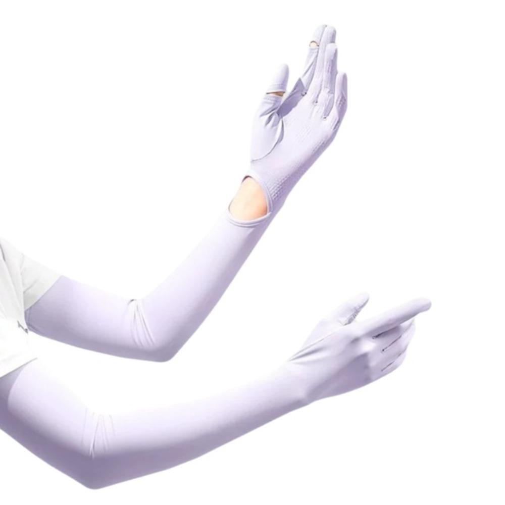Non-slip Ice Silk Arm Sleeve Sun Protection Sunscreen Sleeve Gloves Thin Long Sleeve  Riding