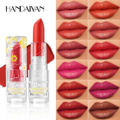 HANDAIYAN 12 farieb zamatový matný rúž na pery, make-up, telová tyčinka na pery, kozmetika, vodeodolný matný odtieň, balzam na pery, krémový pigment