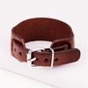 Modern Punk Leather Wristband Double Layer Wrist Strap Adjustable Closure Bracelet Wristler Jewelry