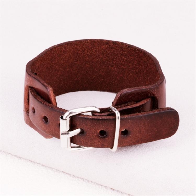 Modern Punk Leather Wristband Double Layer Wrist Strap Adjustable Closure Bracelet Wristler Jewelry