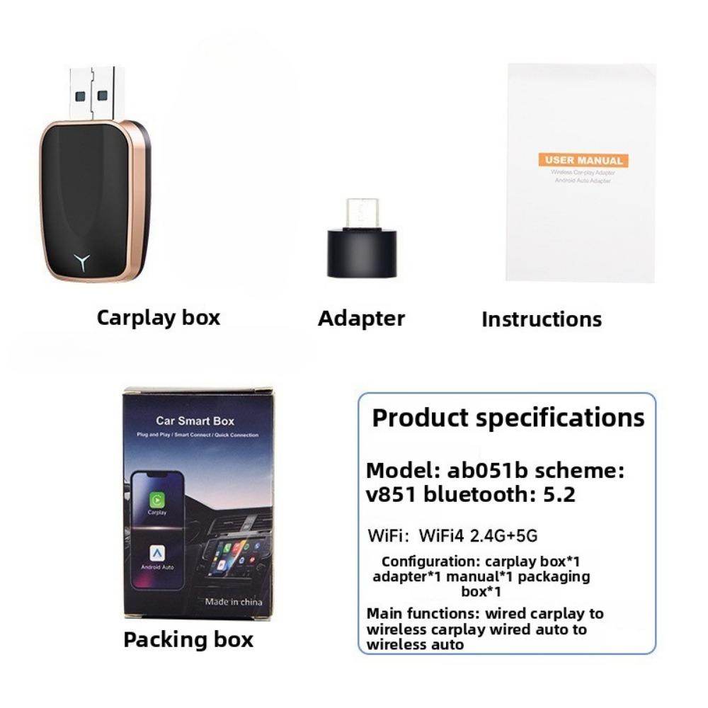 Bezprzewodowy moduł CarPlay Box Konwertuj przewodowy na bezprzewodowy Inteligentny Moduł Samochodowy Android Auto dla Płynnej Łączności