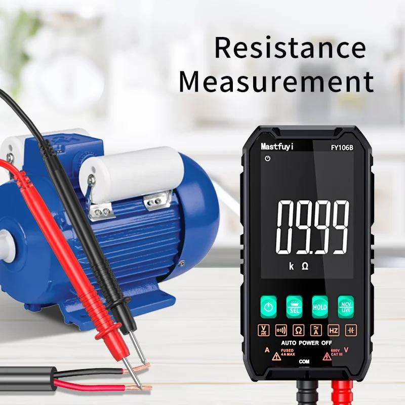 MASTFUYI Digital Multimeter Smart Electrician Mini Tester For DC/AC Voltage Capacitance Ohm Hz NCV Professional Multitester