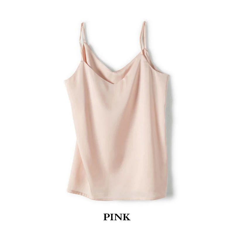 Smooth Suspender Solid Color Base Shirt Glossy Sling Pure Color Base Shirt