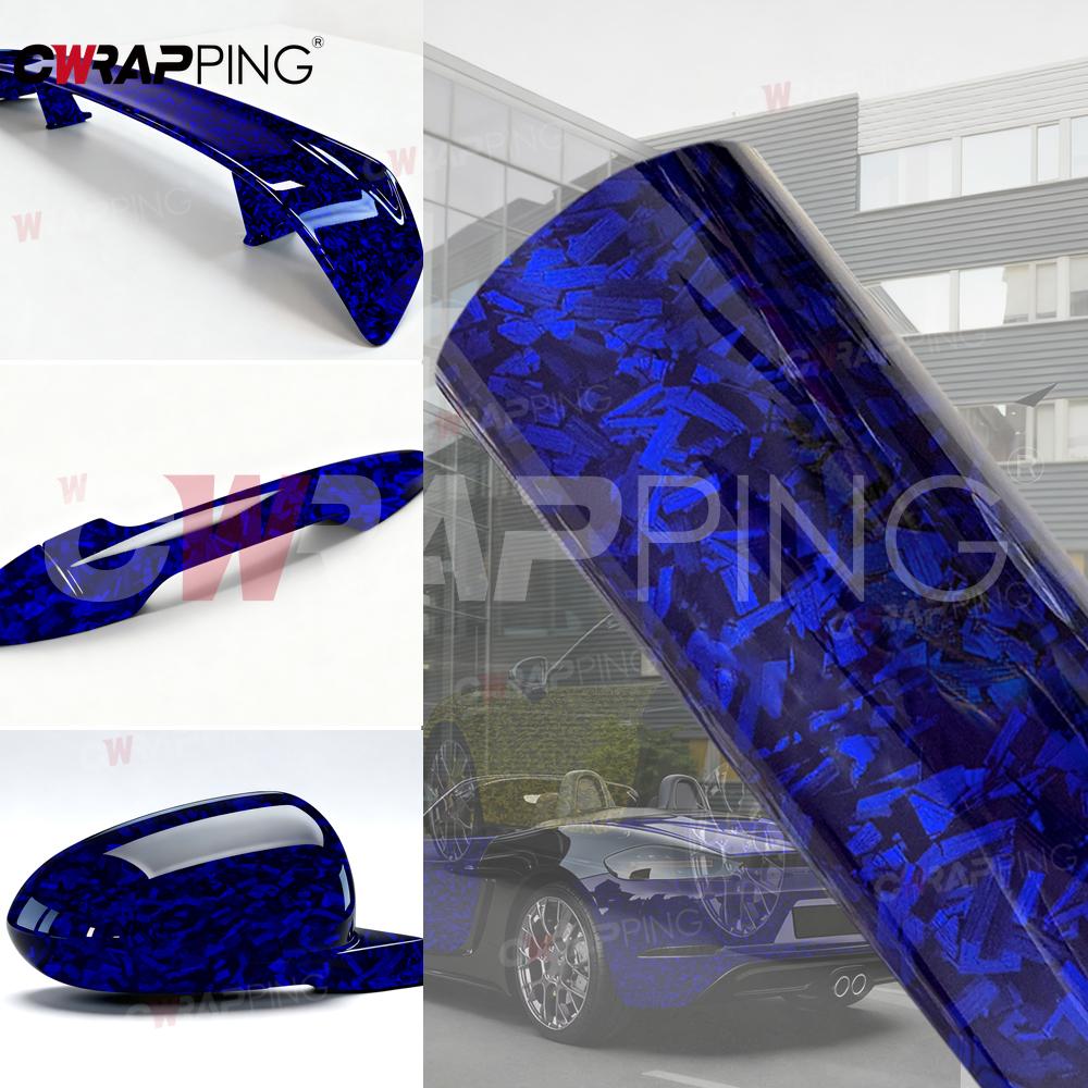 Waterproof Self-adhesive Film Carbon Fiber Vinyl Wrap for Car Body Stickers Deep Blue Auto Outdoor Accessories Wrapping Foil Car