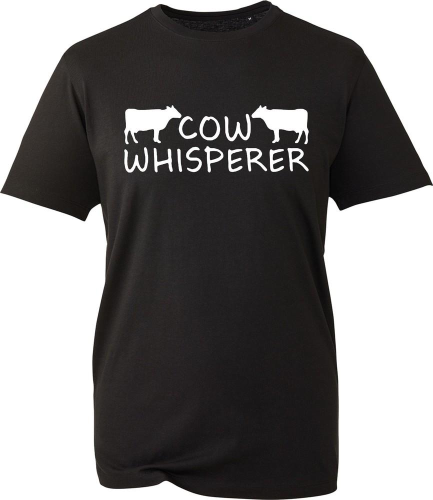 Cow Whisperer Unisex T Shirt Funny Farming Graphic Tee Cotton Black Animal Top