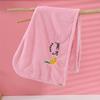 Women's Hooded Microfiber Hair Towel with Decorative Elements - Quick Drying and Absorbent