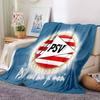 Psv Sportemblem Flanelldecke, Weiches Polyester, Modernes Design, Ganzjahres für Camping, Reisen, Geschenke für Feiertage oder Geburtstage