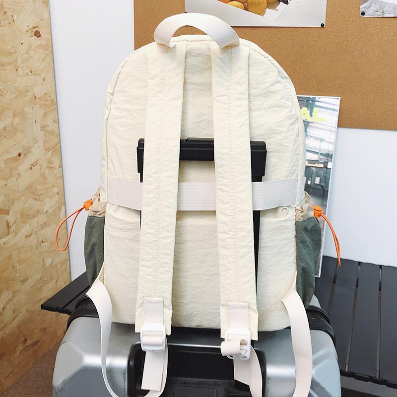 Lightweight Commuter Backpack College Style Large Capacity Schoolbag Women's Contrast Color Backpack