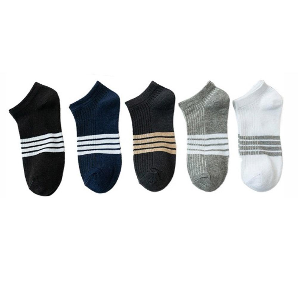 10Pairs Cotton Striped Invisible Socks Breathable Men's Tube Socks Ankle Thin Socks  Sport