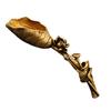 Creative Brass Copper Tea Spoons Sugar Shovel Lotus Root Tea Scoop Spatula Gold Coffee Spoon Teaware Ice Cream Kitchen Tool