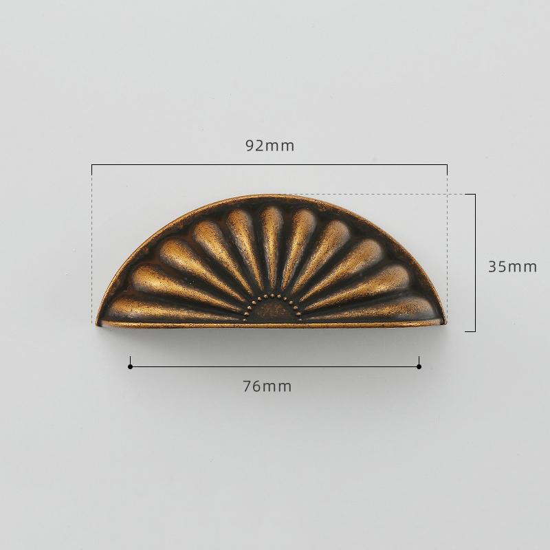Semicircle Shell Cabinet Handles Wear Resistant Solid Zinc Alloy Drawer Pulls for Laundry Room Cabinet Headboard Upgrade