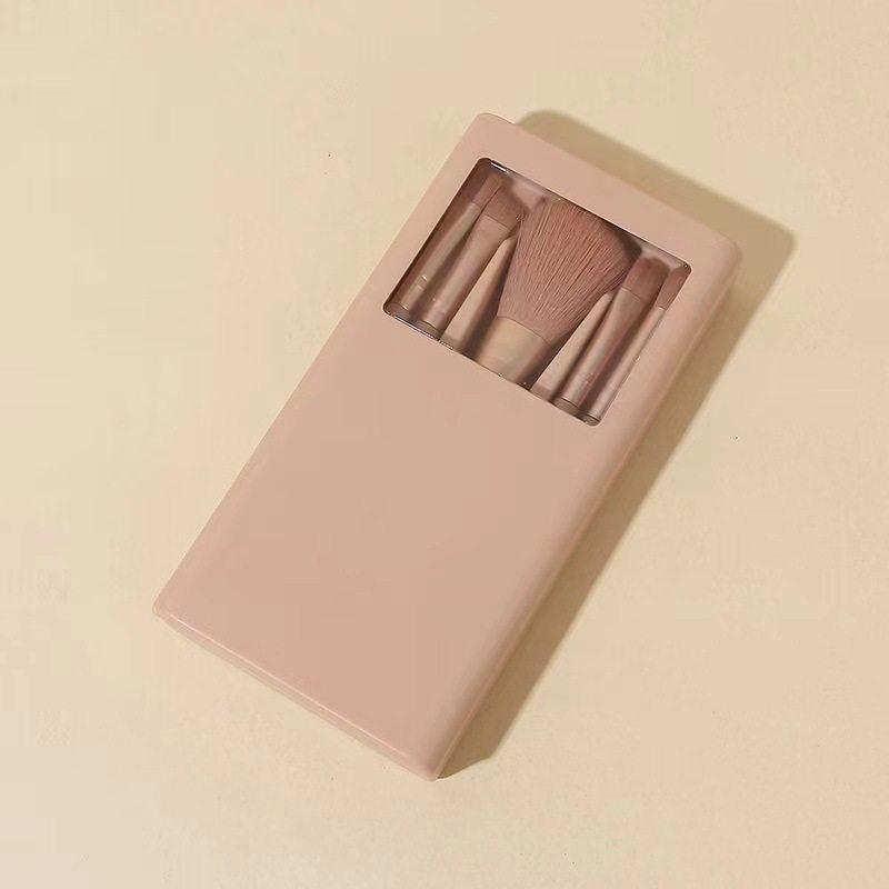 New 5-Piece Mirrored Makeup Brush Set With A Window Portable And Multifunctional Eyeshadow Makeup Tool