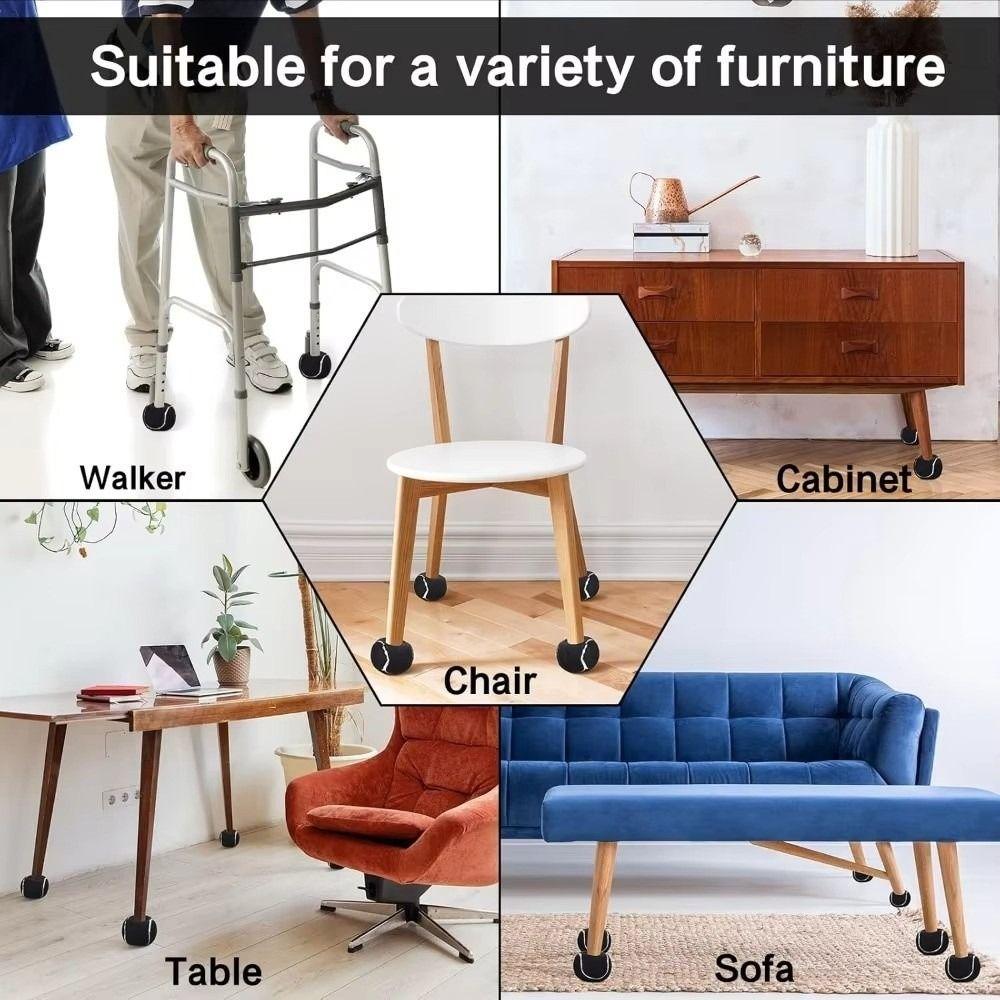 4 Stück Tennisform Stuhl Tischbeinabdeckungen Anti-Lärm Schutzhülle Möbelbeinabdeckung Verschleißfest Esszimmer Tisch Socken