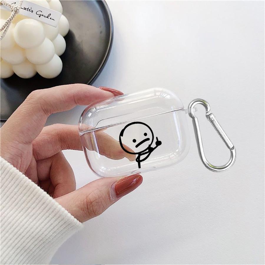 Cute Art Stick Figures Clear Earphone Cases Cover Case For Airpods 2 Pro2 1 Pro 3 Pro3 4