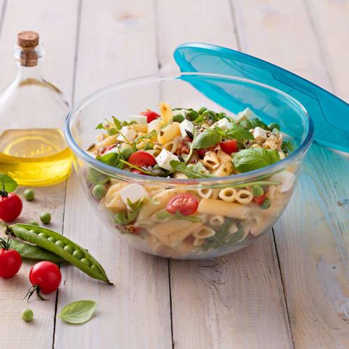 Synergy Trading PYREX Heat-Resistant Glass Bowl with Lid, Microwave-Safe, Clear, 2.0L (PRX0007)