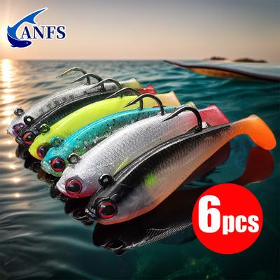 6pcs Fishing Lures Bass Lures,Soft Plastic Fishing Lures for Freshwater Saltwater Pike Trout Walleye ,Fishing Gifts for Men