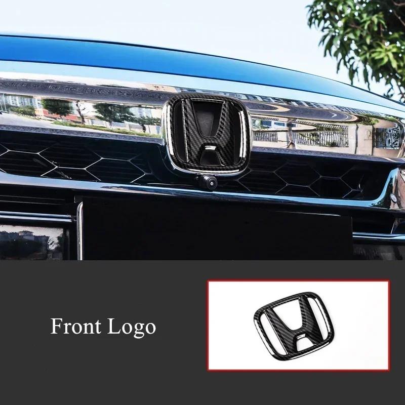 ABS Carbon Fiber Car Front Grille Sticker Rear Trunk Steering Wheel Emblem for Honda Logo Accord 10th 2020 2019 2018 Accessories