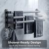 Gun Gray Towel Rack, No-drill Bathroom Wall-mounted Bathroom Towel Hanging Rod Storage Rack Toilet Storage Hanger
