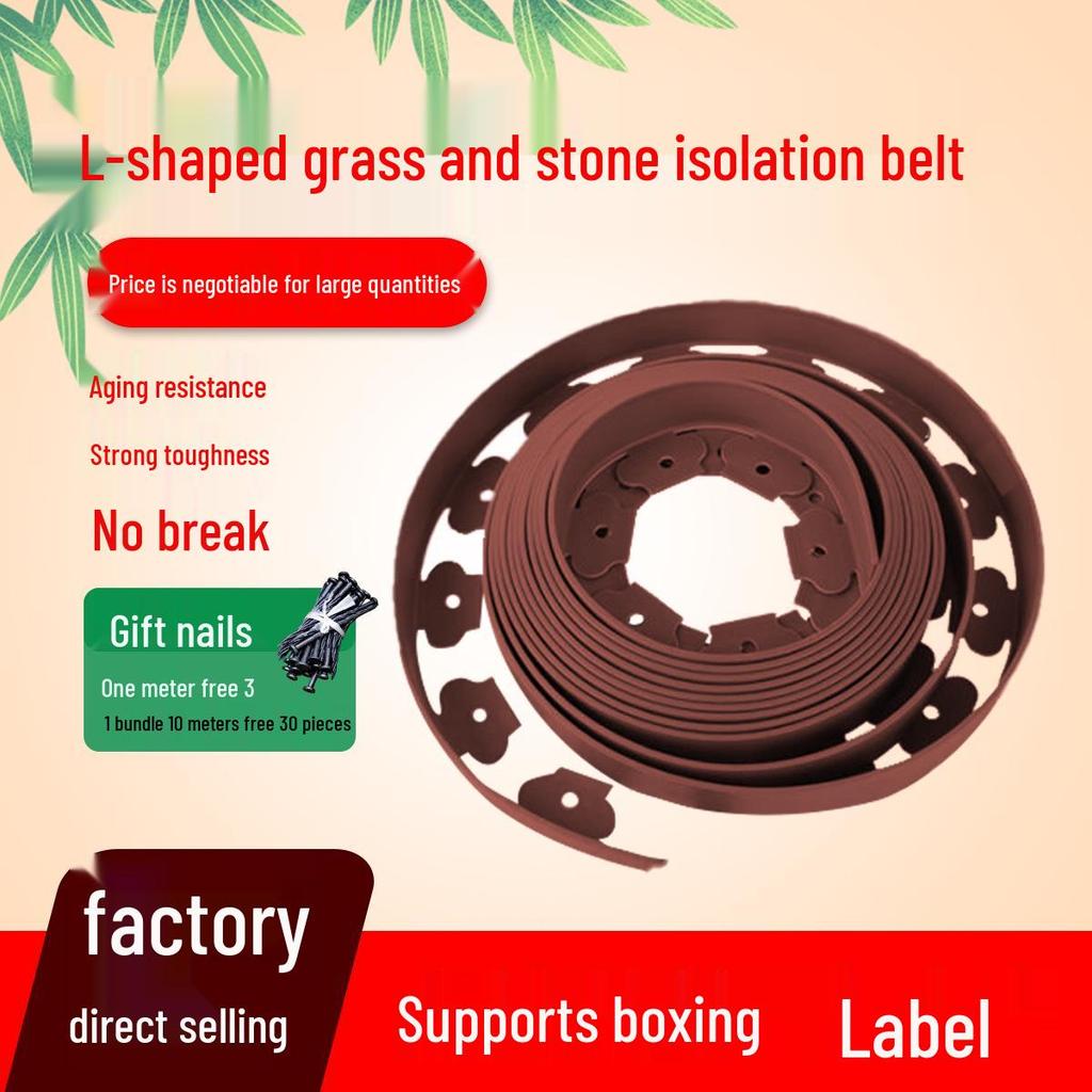 L-Shaped Plastic Grass & Stone Garden Edging Strip for Landscaping & Plant Isolation - Multiple Options Available