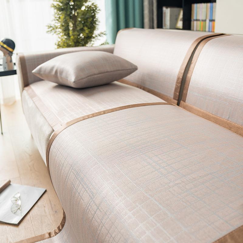 

Летняя подушка для дивана из ледяного шелка, летняя противоскользящая подушка из ледяной ротанговой ткани, коврик-подушка, кожаный чехол для дивана, тканевый чехол 60*60