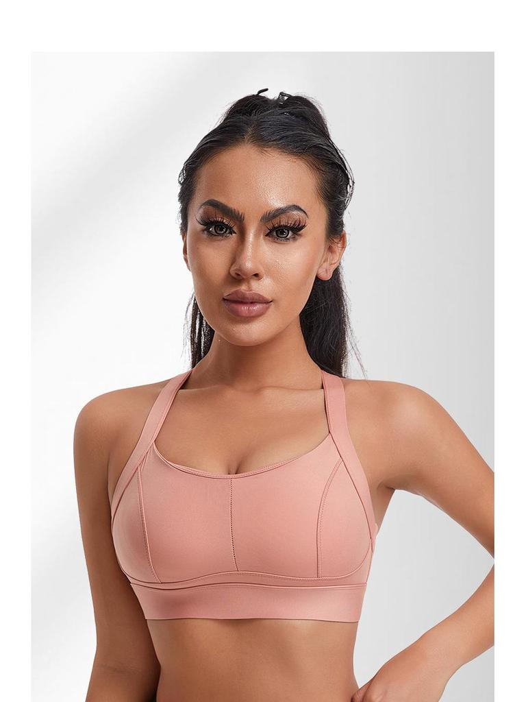 Women's Shockproof Sports Bra for Running and Yoga - Wire-Free, Side Support, Beautiful Back Design
