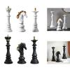 3 Pieces Chess Pieces Statues Gift Home Furnishing Collectible Resin Sculptures for Bookshelf Farmhouse Office Tabletop Bedroom