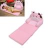 Foldable Kids Sofa Cute Cartoon Soft Comfortable Children Folding Couch Sofa Bed for Boys Girls Bedroom Pink Cow